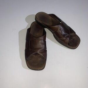 Cole Haan Shoes Mens Size 10 Brown Leather Slide Sandals Comfort Casual Slip On